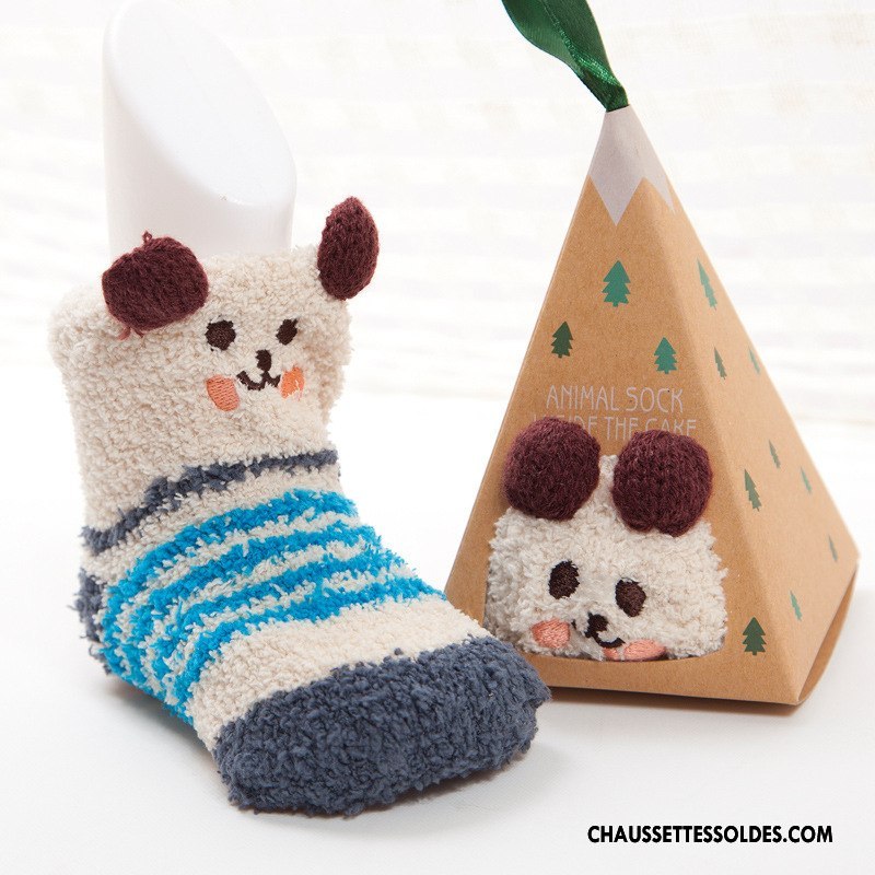 Chaussettes Courtes Fille Homme Hiver Femme L'automne Bébé Antidérapant Marron