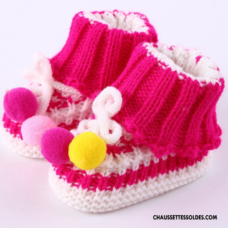 Chaussettes Courtes Fille L'automne Dentelle Tissage Amour Bébé Printemps Bordeaux