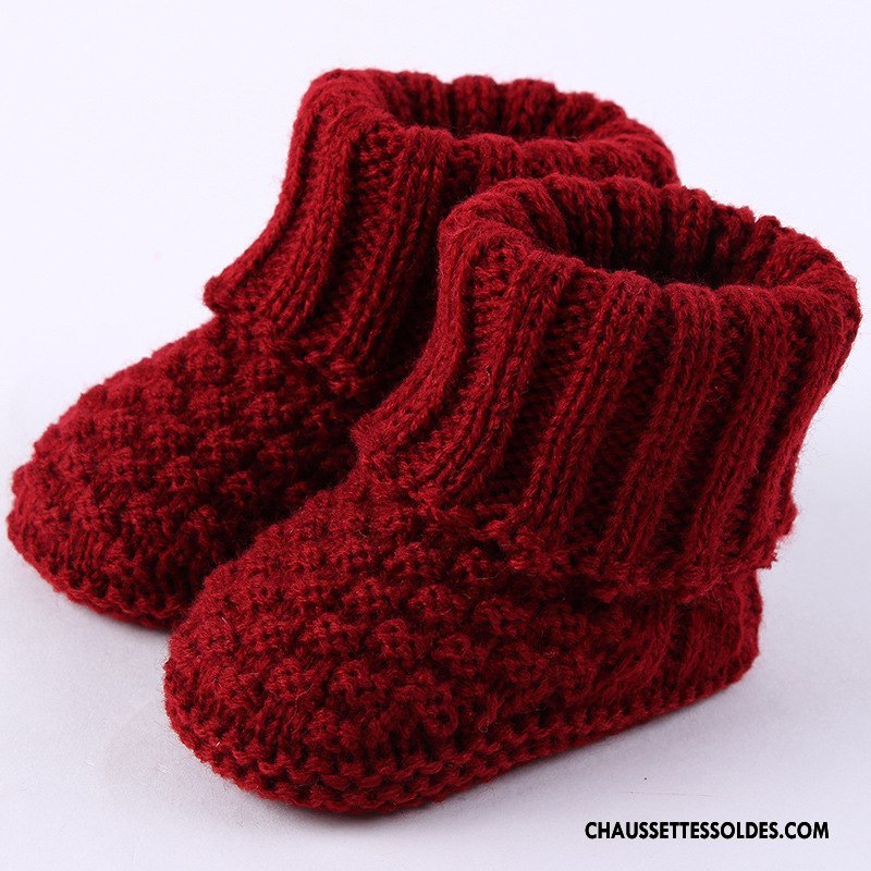Chaussettes Courtes Fille L'automne Dentelle Tissage Amour Bébé Printemps Bordeaux