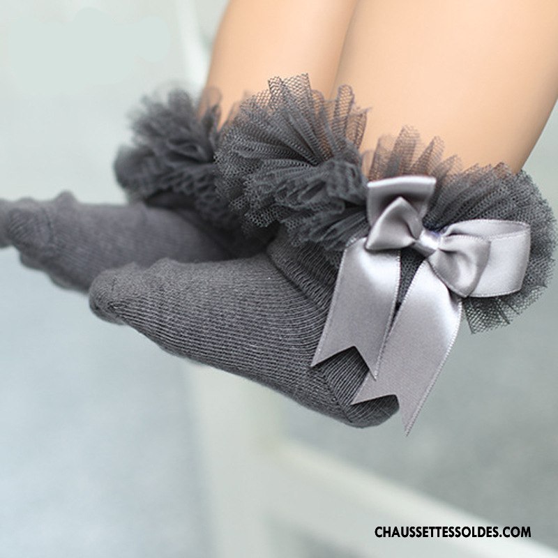 Chaussettes Courtes Fille L'automne Princesse Dentelle Enfant Bébé Chaussettes En Coton Rouge