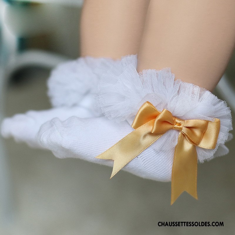 Chaussettes Courtes Fille L'automne Princesse Dentelle Enfant Bébé Chaussettes En Coton Rouge