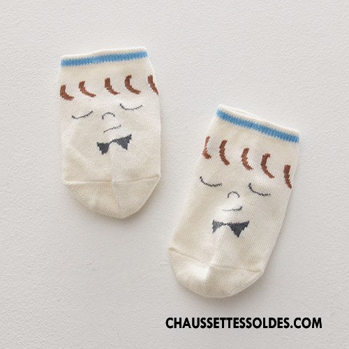 Chaussettes Courtes Fille Le Nouveau 100% Coton Homme Dessin Animé Antidérapant Enfant Blanc