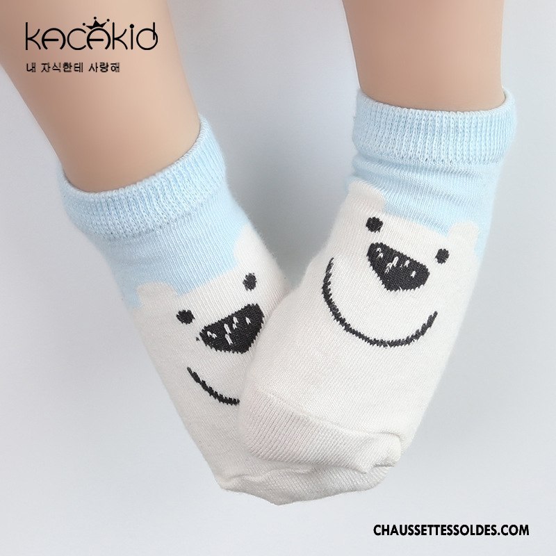Chaussettes Courtes Fille Printemps L'automne Matelassé Dessin Animé Chaussette Courte Enfant Blanc Rose