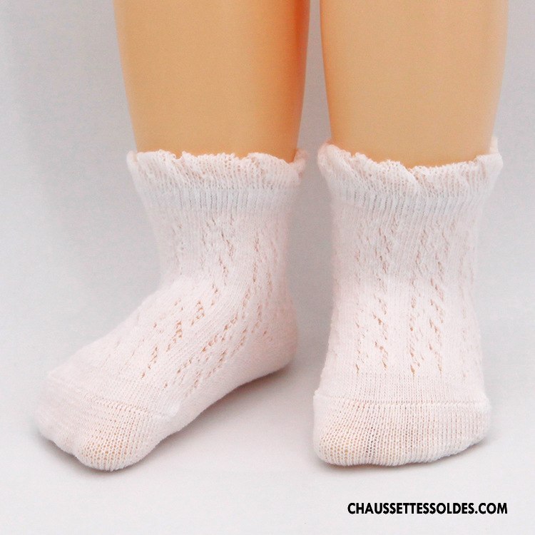 Chaussettes Courtes Fille Printemps Été Princesse Antidérapant Dentelle Bébé Bleu