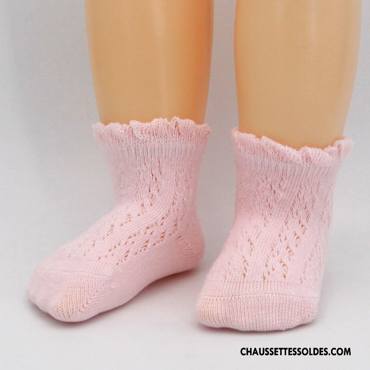 Chaussettes Courtes Fille Printemps Été Princesse Antidérapant Dentelle Bébé Bleu