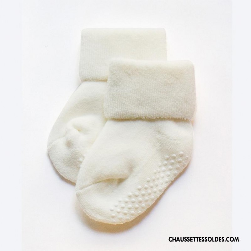 Chaussettes Courtes Fille Renforcé Antidérapant Bébé Hiver Bouche Libre L'automne Jaune