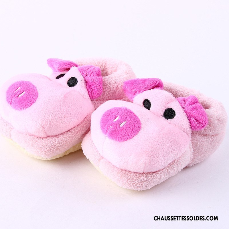 Chaussettes Courtes Fille Semelle Doux Bébé Antidérapant Thermiques Enfant Nouveau Rose