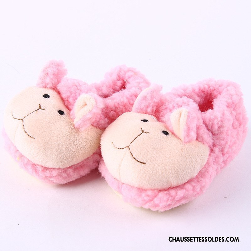 Chaussettes Courtes Fille Semelle Doux Bébé Antidérapant Thermiques Enfant Nouveau Rose