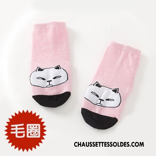Chaussettes Courtes Fille Terry Enfant 100% Coton Dessin Animé Le Nouveau Antidérapant Vert