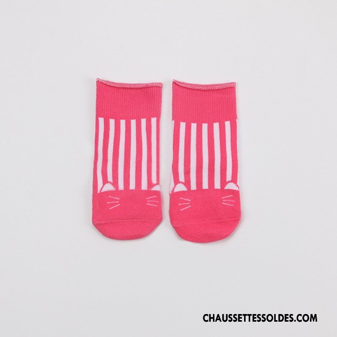 Chaussettes Courtes Garçon Antidérapant Bébé Rayé Bouche Libre Enfant Le Nouveau Marron