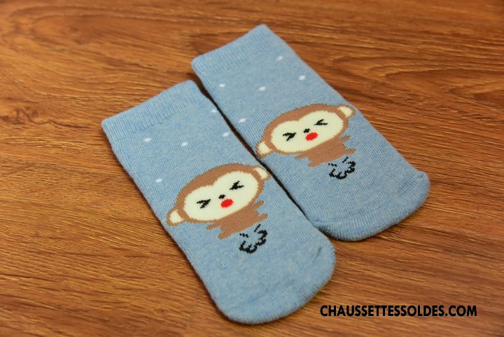 Chaussettes Courtes Garçon Bébé Charmant Renforcé Terry Matelassé Thermiques Bleu