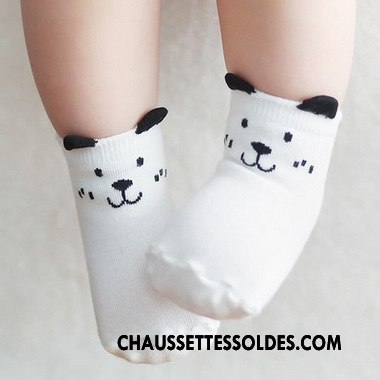 Chaussettes Courtes Garçon Bébé Chaussette Basse Coupée Antidérapant Dentelle Bouche Libre Coton Bio Blanc