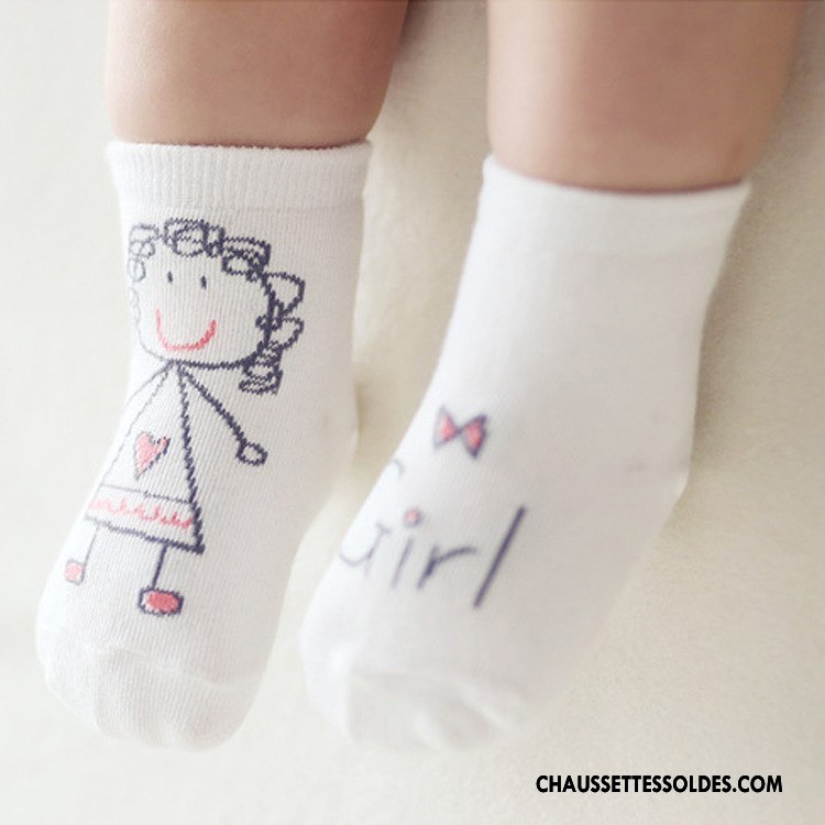 Chaussettes Courtes Garçon Bébé Chaussette Basse Coupée Antidérapant Dentelle Bouche Libre Coton Bio Blanc