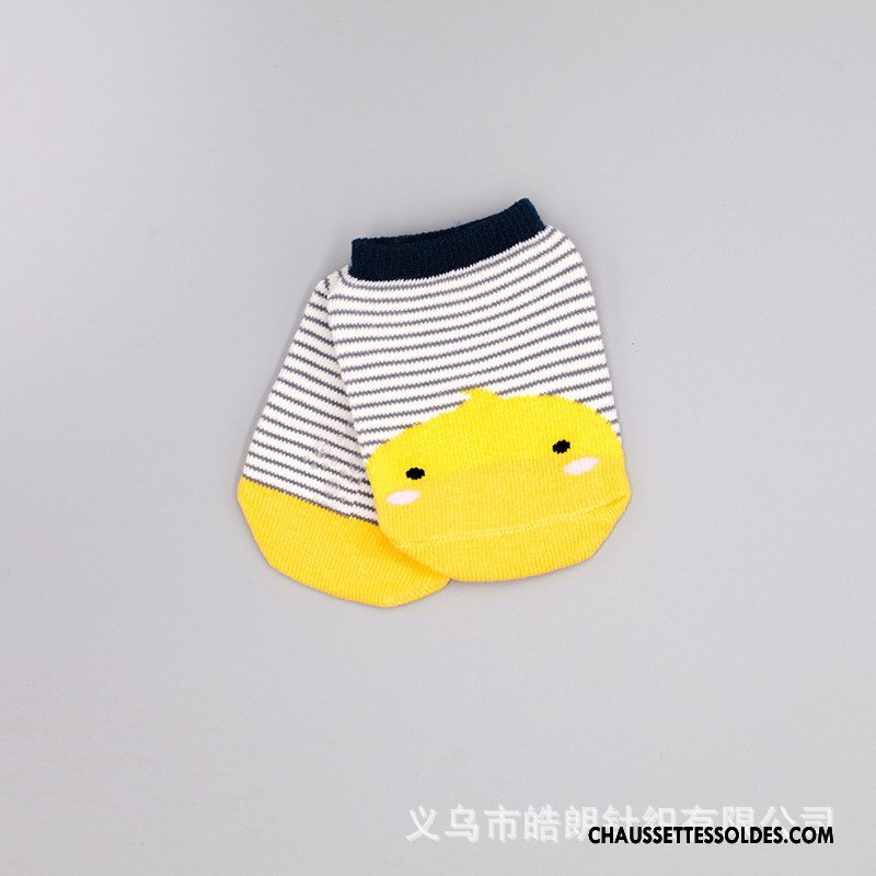 Chaussettes Courtes Garçon Bébé Dessin Animé Chaussette Courte Coton Bio Antidérapant Chaussette Basse Coupée Gris