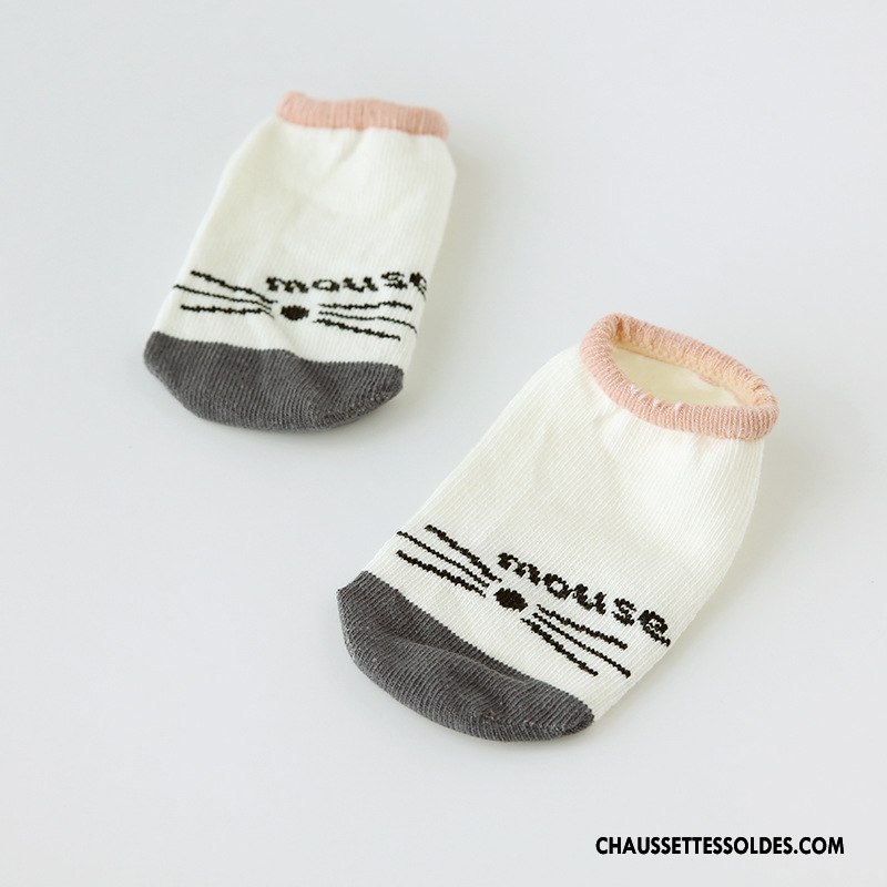 Chaussettes Courtes Garçon Bébé Dessin Animé Chaussette Courte Coton Bio Antidérapant Chaussette Basse Coupée Gris