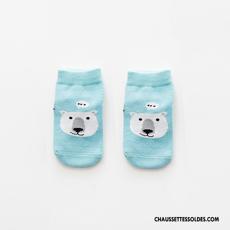 Chaussettes Courtes Garçon Bébé Dessin Animé Chaussette Courte Coton Bio Antidérapant Chaussette Basse Coupée Gris