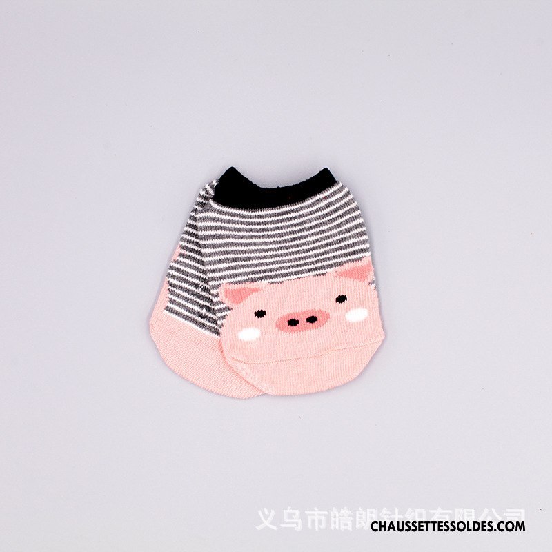 Chaussettes Courtes Garçon Bébé Dessin Animé Chaussette Courte Coton Bio Antidérapant Chaussette Basse Coupée Gris