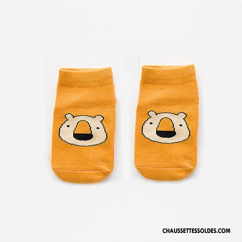 Chaussettes Courtes Garçon Bébé Dessin Animé Chaussette Courte Coton Bio Antidérapant Chaussette Basse Coupée Gris