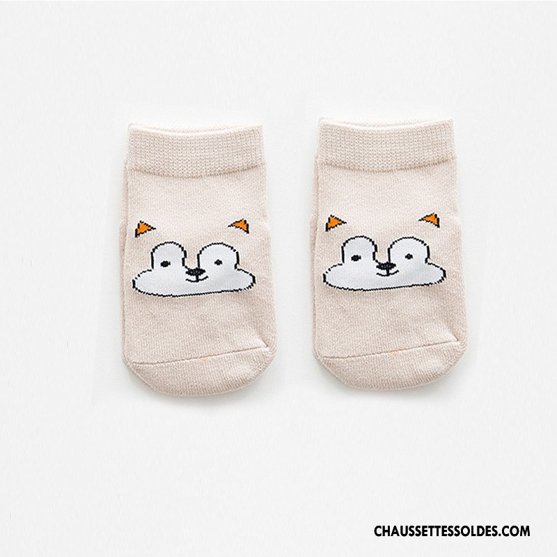 Chaussettes Courtes Garçon Bébé Dessin Animé Chaussette Courte Coton Bio Antidérapant Chaussette Basse Coupée Gris