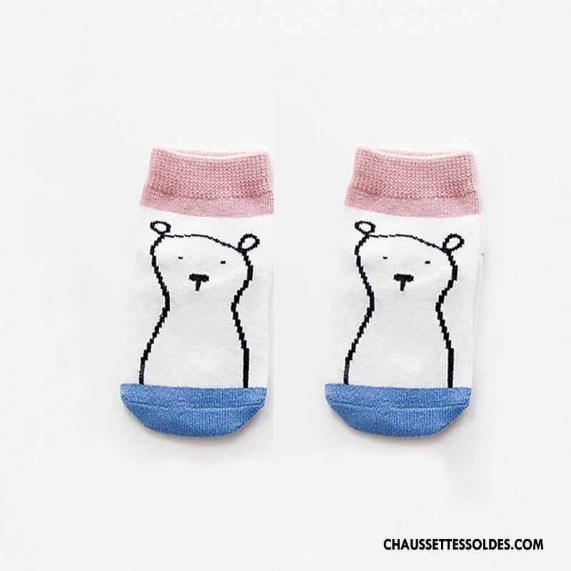 Chaussettes Courtes Garçon Bébé Dessin Animé Chaussette Courte Coton Bio Antidérapant Chaussette Basse Coupée Gris