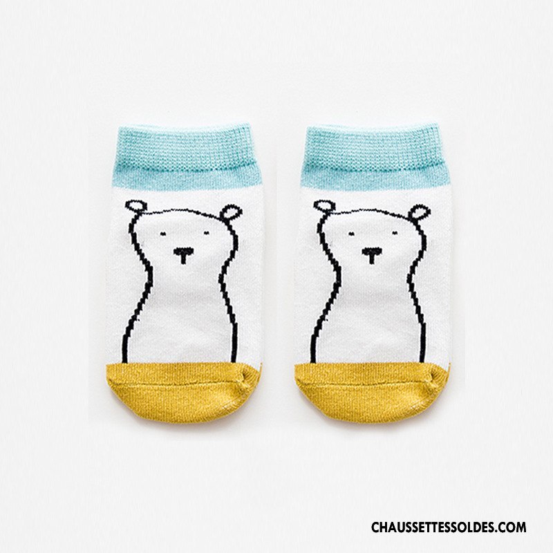 Chaussettes Courtes Garçon Bébé Dessin Animé Chaussette Courte Coton Bio Antidérapant Chaussette Basse Coupée Gris