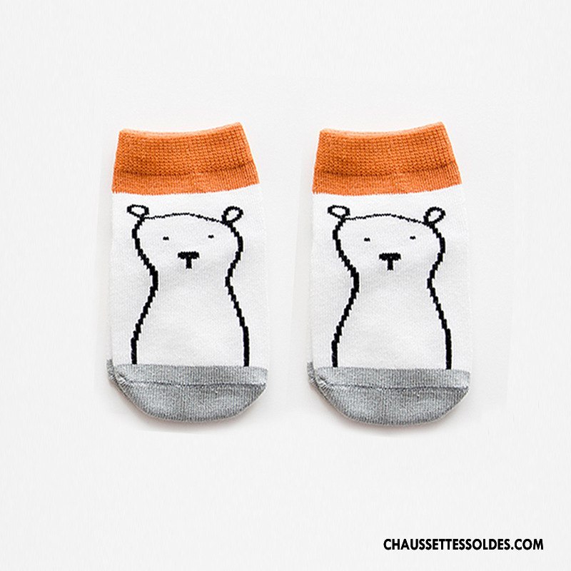 Chaussettes Courtes Garçon Bébé Dessin Animé Chaussette Courte Coton Bio Antidérapant Chaussette Basse Coupée Gris