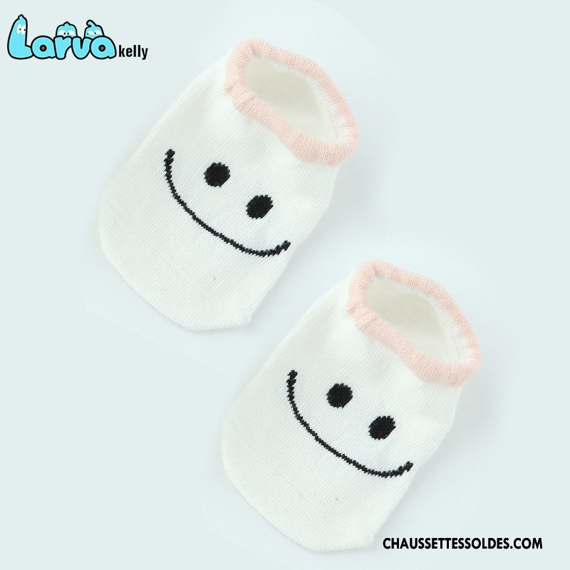 Chaussettes Courtes Garçon Bébé Dessin Animé Chaussette Courte Coton Bio Antidérapant Chaussette Basse Coupée Gris
