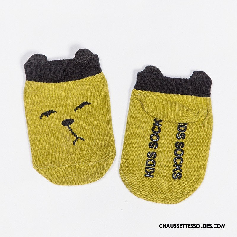 Chaussettes Courtes Garçon Bébé Dessin Animé Femme Légère Homme Matelassé Jaune