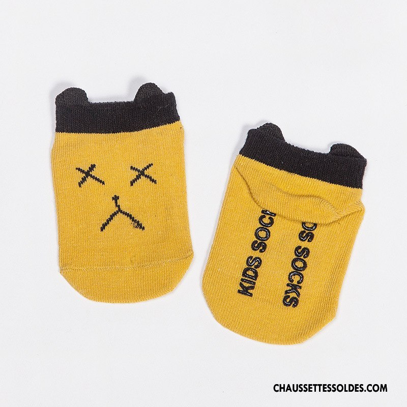 Chaussettes Courtes Garçon Bébé Dessin Animé Femme Légère Homme Matelassé Jaune