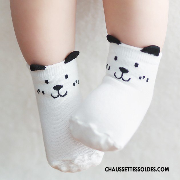 Chaussettes Courtes Garçon Bébé Enfant Petit Antidérapant Dimensionnel Chaussettes En Coton Blanc