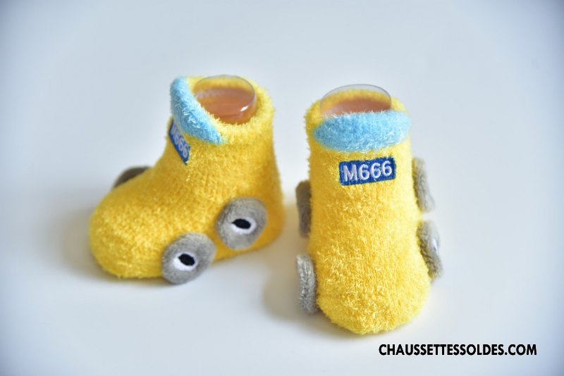 Chaussettes Courtes Garçon Bébé Yarn Antidérapant Dessin Animé Plume Le Nouveau Bleu