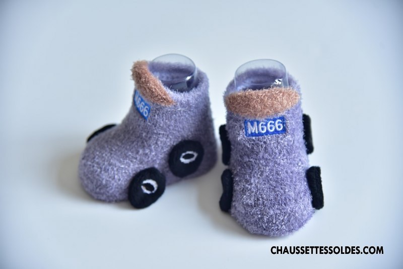 Chaussettes Courtes Garçon Bébé Yarn Antidérapant Dessin Animé Plume Le Nouveau Bleu