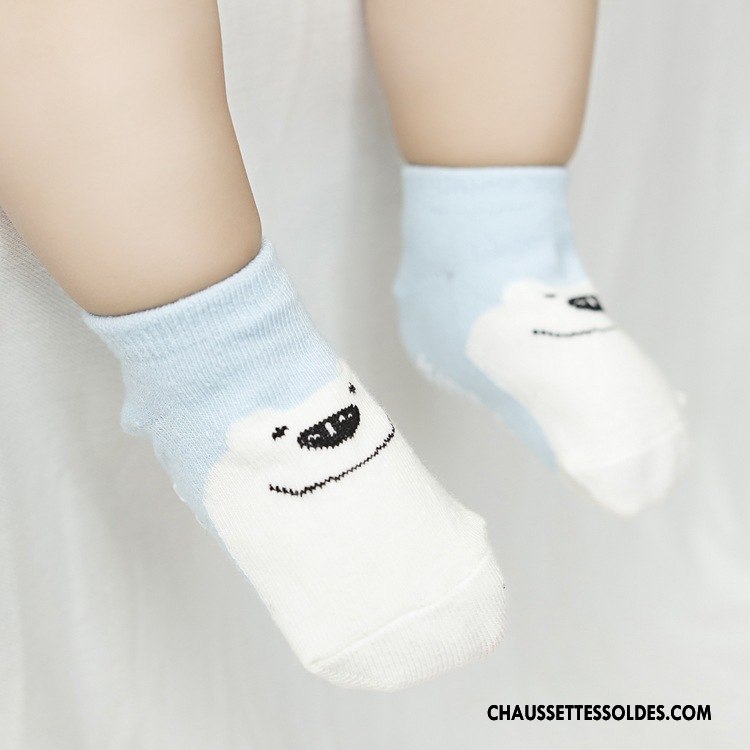 Chaussettes Courtes Garçon Chaussette Basse Coupée Souriant Enfant 100% Coton Bouche Libre Dessin Animé Bleu