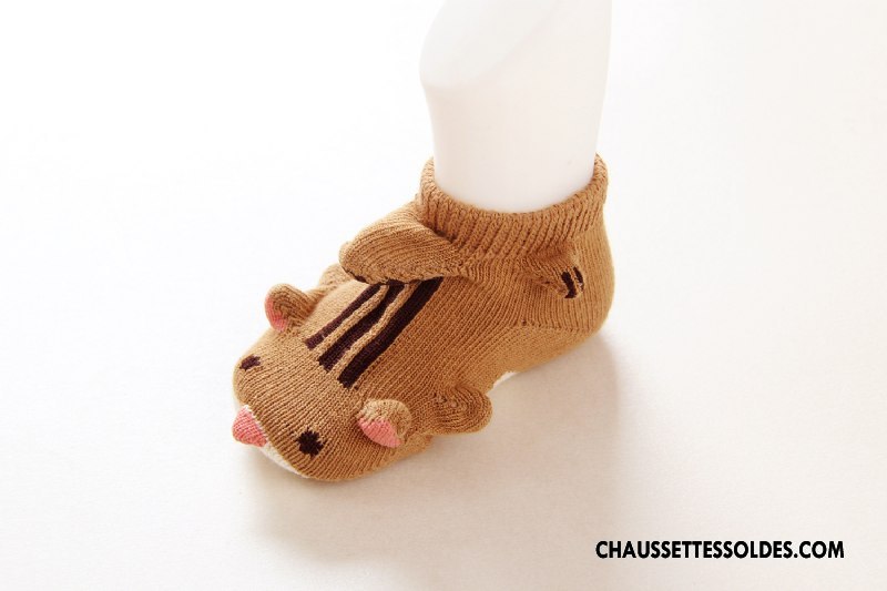 Chaussettes Courtes Garçon Chaussettes En Coton Enfant Bébé Dessin Animé Légère Été Marron / Brun