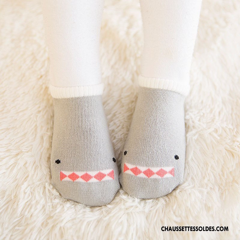Chaussettes Courtes Garçon Coton Bio Légère Le Nouveau Bébé 100% Coton Antidérapant Gris