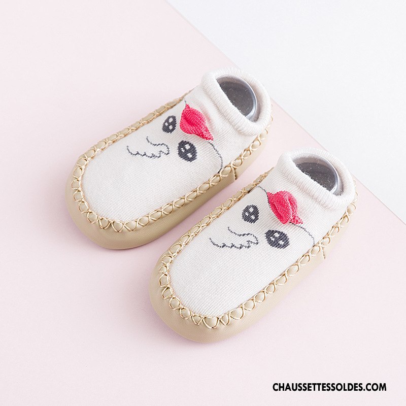 Chaussettes Courtes Garçon Dessin Animé Enfant Charmant Bébé Antidérapant Jaune