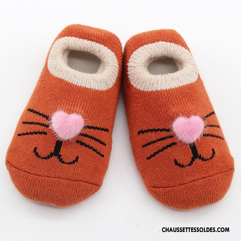 Chaussettes Courtes Garçon Dessin Animé Hiver Bébé Enfant Coton Bio Chaussette Basse Coupée Marron / Brun