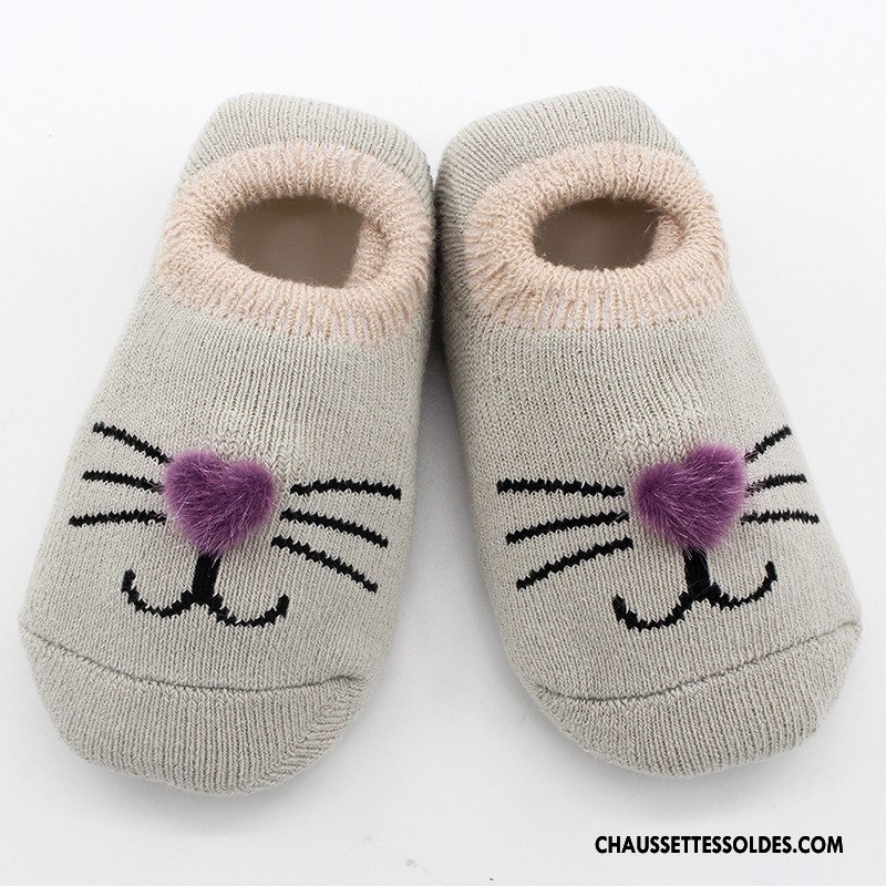 Chaussettes Courtes Garçon Dessin Animé Hiver Bébé Enfant Coton Bio Chaussette Basse Coupée Marron / Brun
