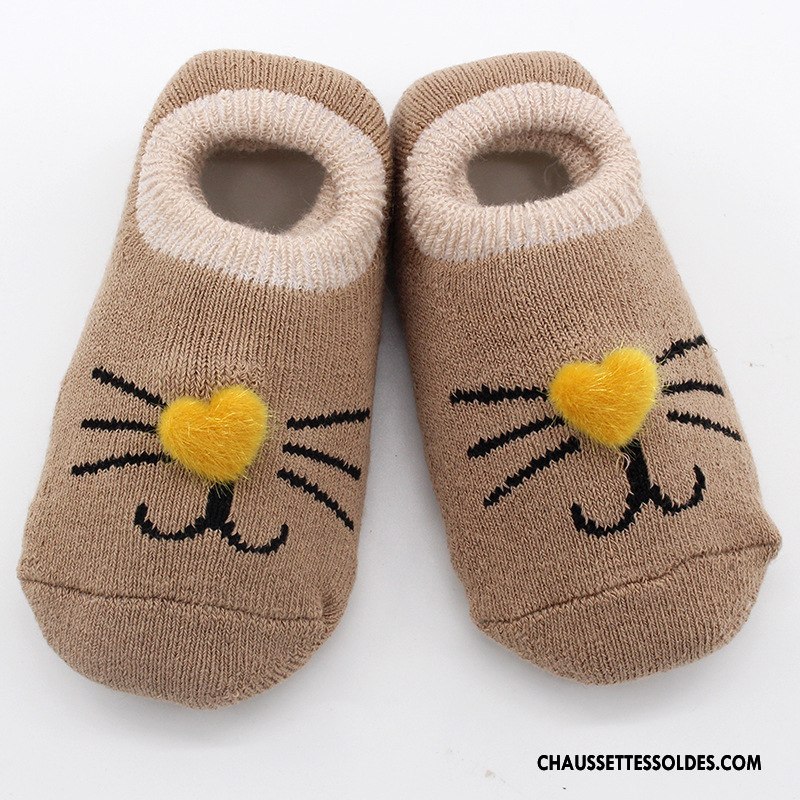 Chaussettes Courtes Garçon Dessin Animé Hiver Bébé Enfant Coton Bio Chaussette Basse Coupée Marron / Brun