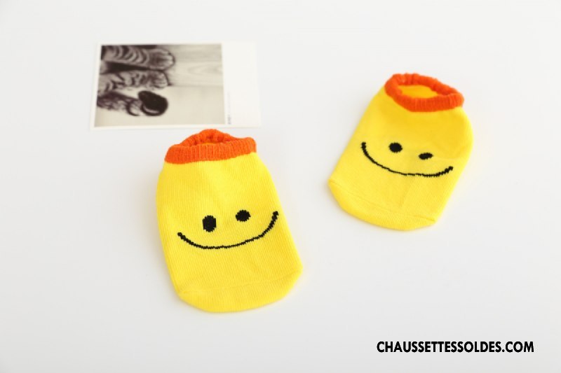 Chaussettes Courtes Garçon Enfant 100% Coton Chaussette Basse Coupée Coton Bio Bébé Jaune