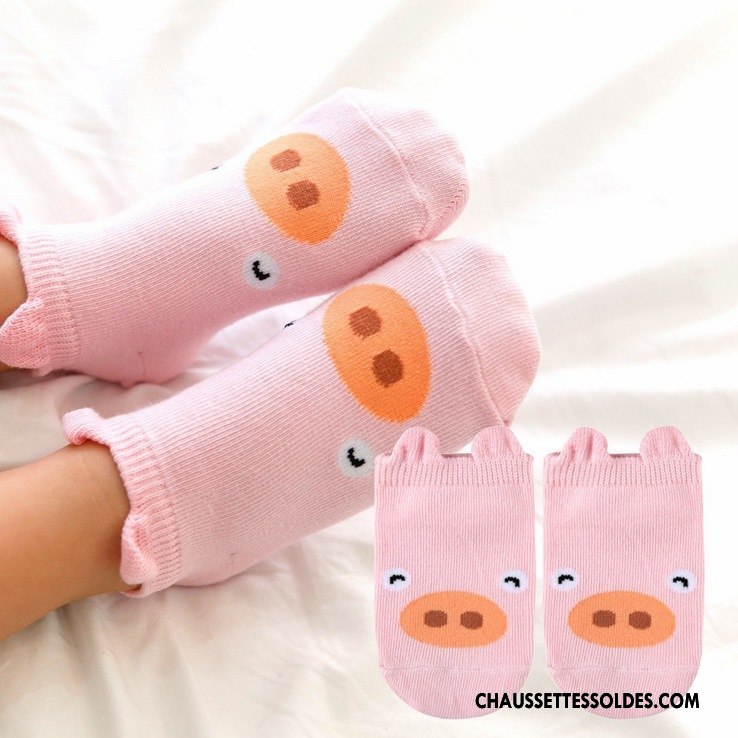 Chaussettes Courtes Garçon Enfant Animal Printemps Antidérapant 100% Coton Ultra-court Jaune