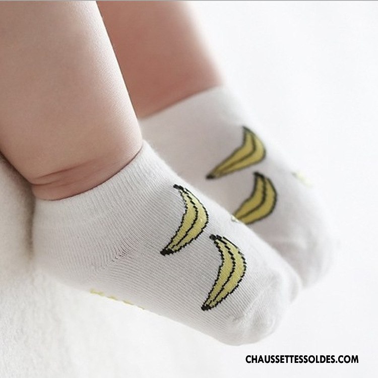 Chaussettes Courtes Garçon Enfant Animal Printemps Antidérapant 100% Coton Ultra-court Jaune