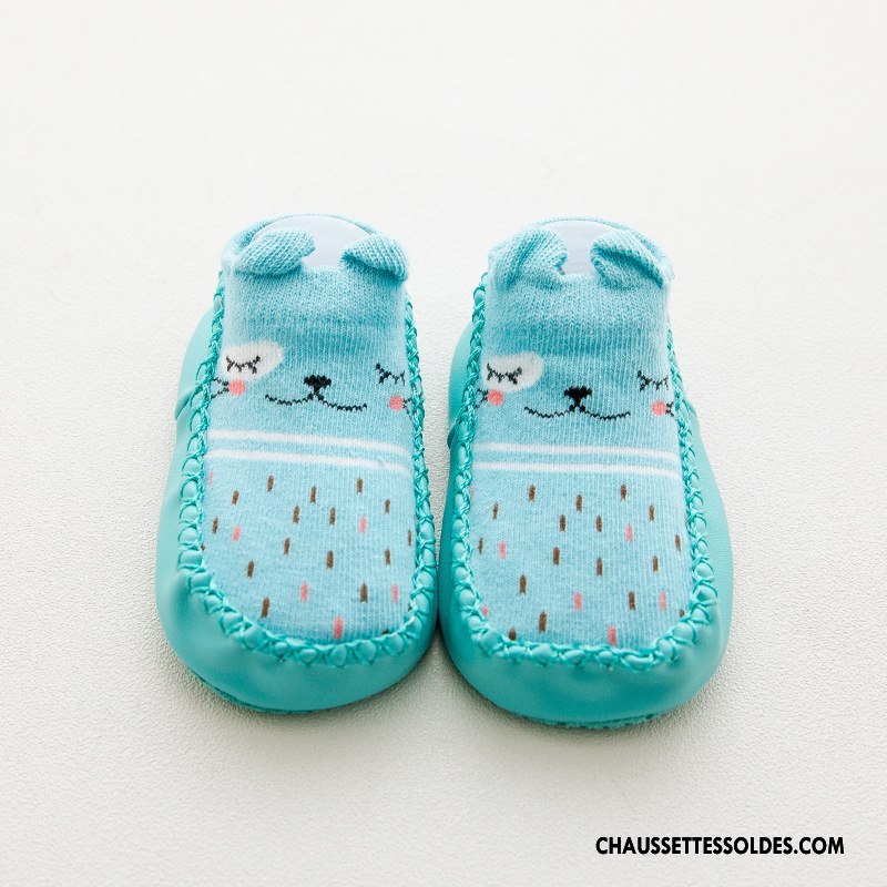 Chaussettes Courtes Garçon Enfant Printemps Bébé Créatif Antidérapant Dessin Animé Bleu