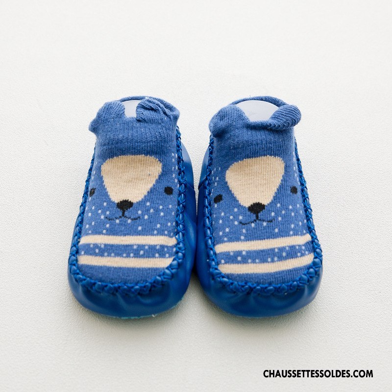 Chaussettes Courtes Garçon Enfant Printemps Bébé Créatif Antidérapant Dessin Animé Bleu