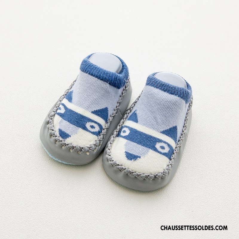 Chaussettes Courtes Garçon Enfant Printemps Bébé Créatif Antidérapant Dessin Animé Bleu