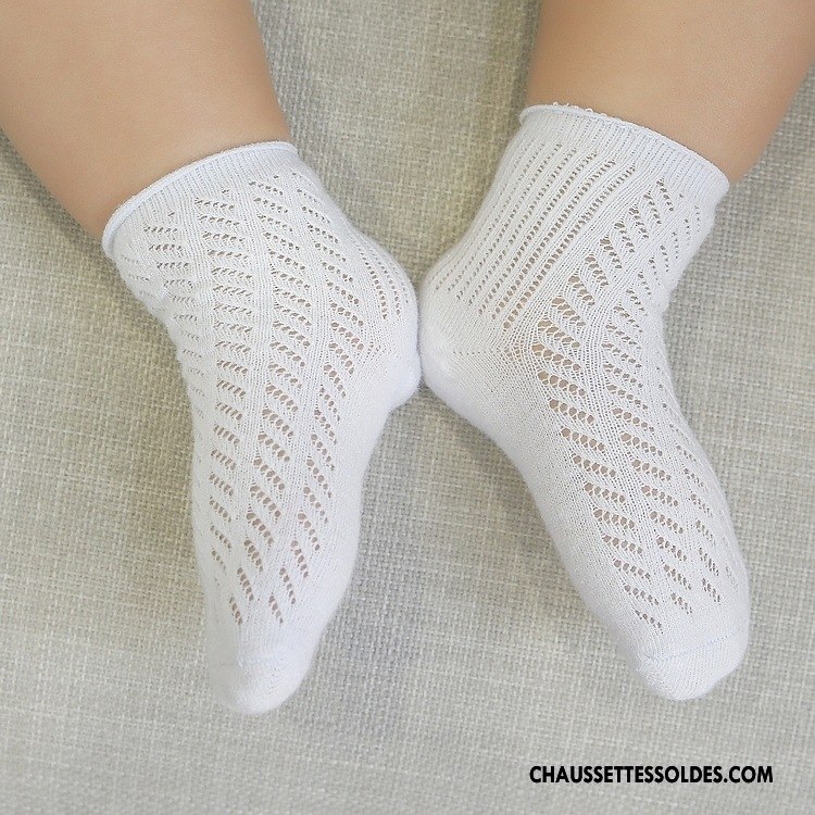 Chaussettes Courtes Garçon Enfant Très Mince Engrener Bouche Libre Bébé Gros Blanc