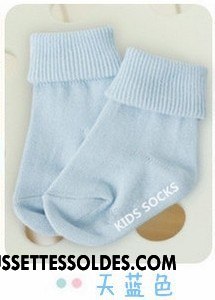 Chaussettes Courtes Garçon Flambage Bébé Matelassé Le Nouveau Bouche Libre Antidérapant Bleu Clair