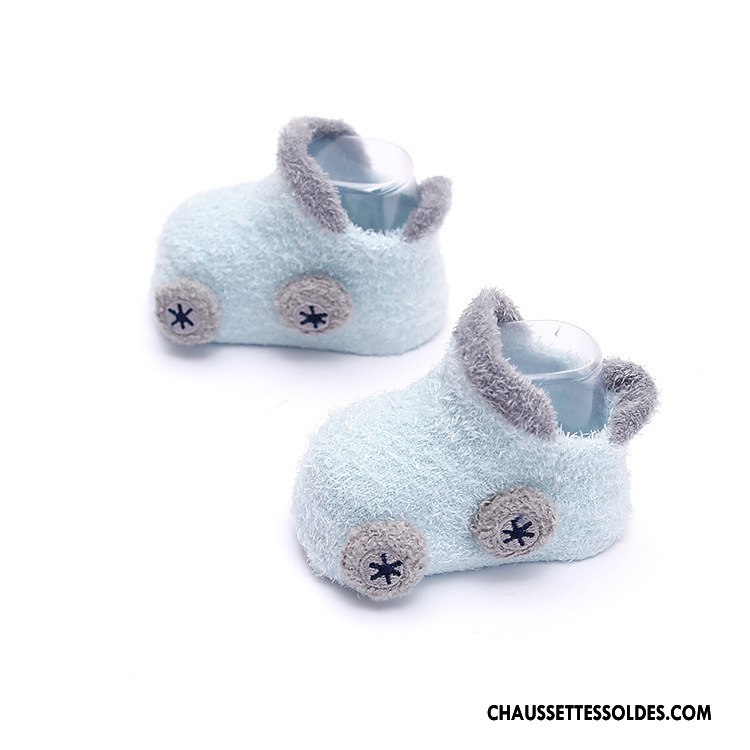 Chaussettes Courtes Garçon Hiver Bébé Style Chaud L'automne Thermiques Dessin Animé Gris