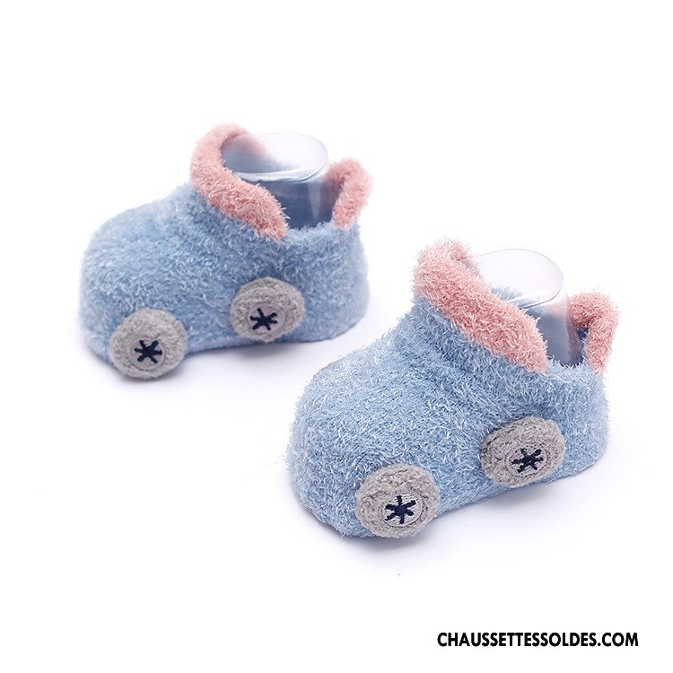 Chaussettes Courtes Garçon Hiver Bébé Style Chaud L'automne Thermiques Dessin Animé Gris