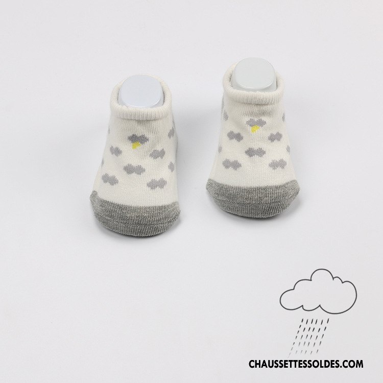 Chaussettes Courtes Garçon Le Nouveau Chaussette Basse Coupée 100% Coton Antidérapant Enfant Bébé Blanc